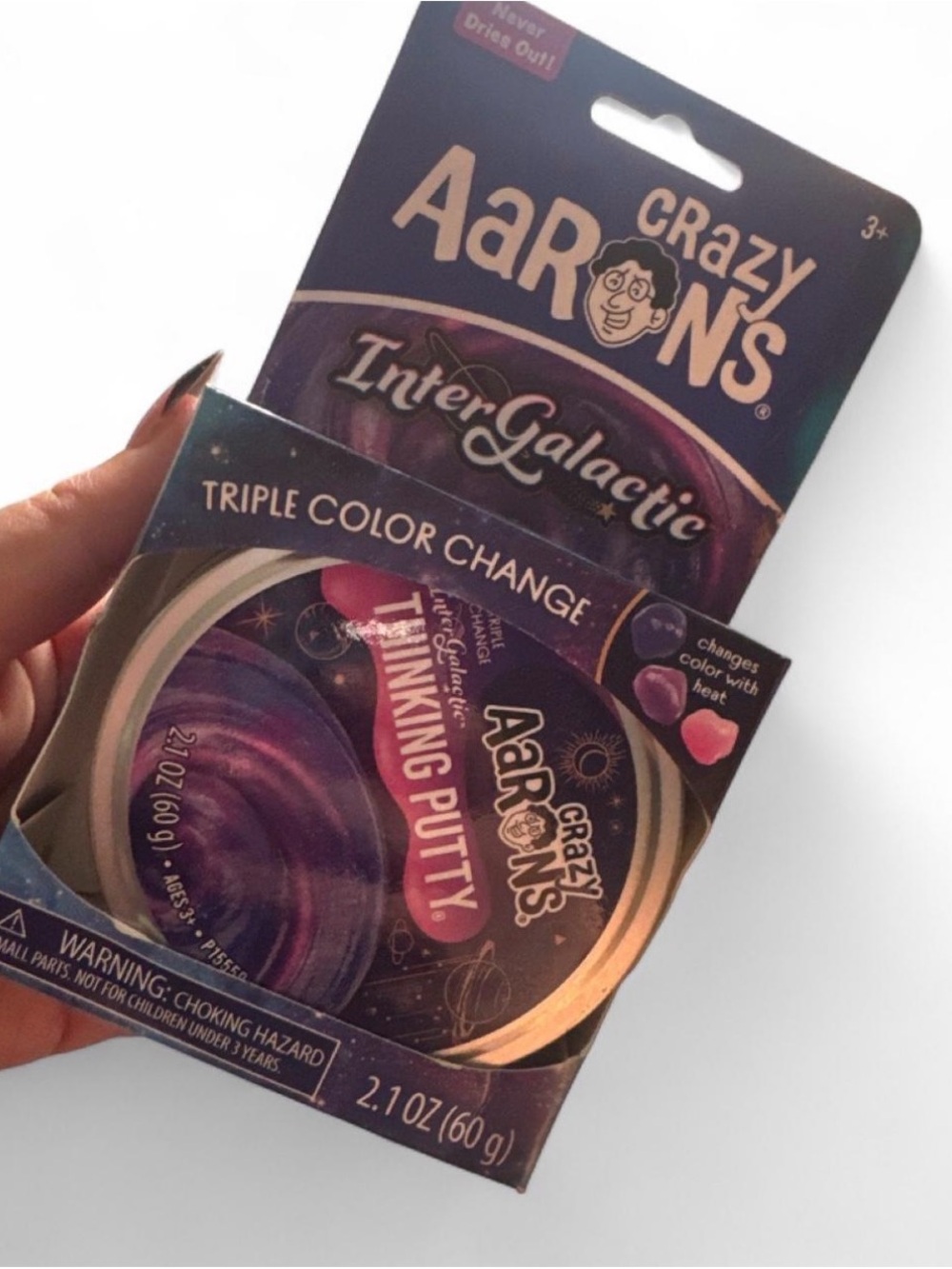 Crazy Aaron's InterGalactic Triple Color Changing Thinking Putty - Purple & Pink